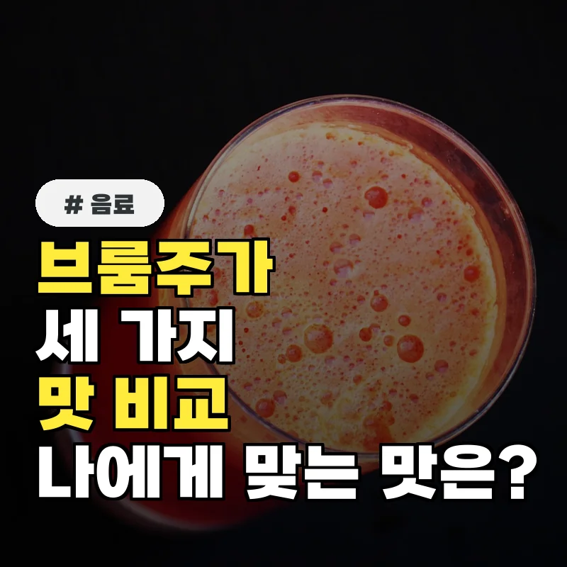 브룸주가 3가지 맛 비교: 어떤 풍미가 당신의 입맛을 사로잡을까?