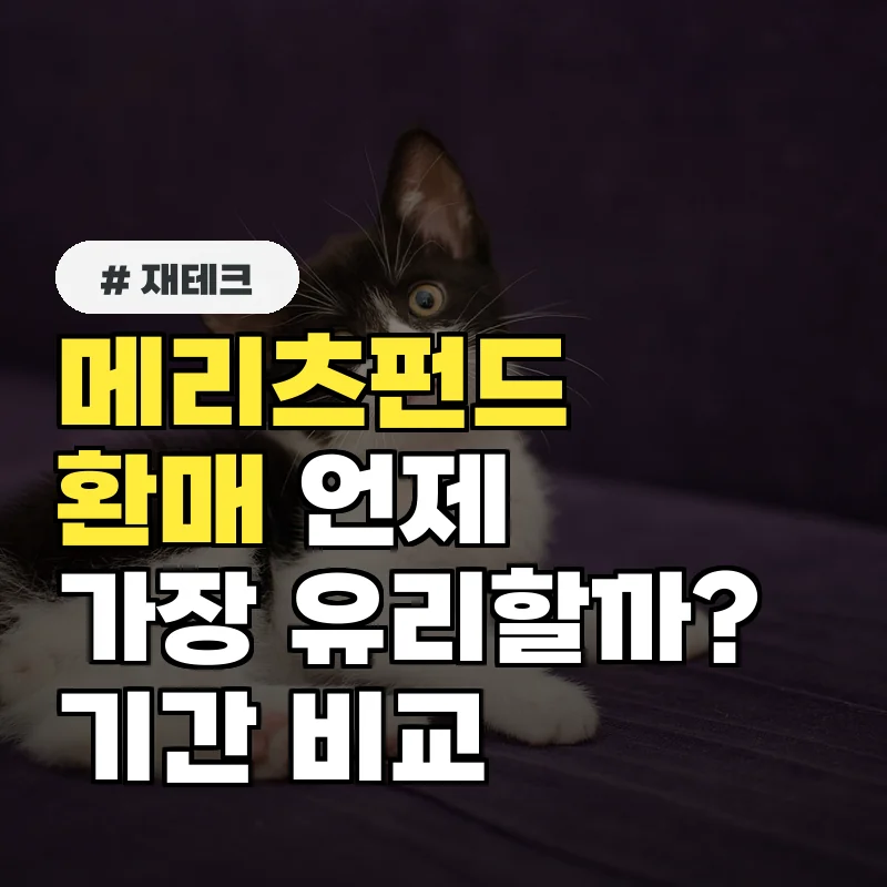 메리츠펀드 환매, 언제가 가장 유리할까? 기간별 비교 분석