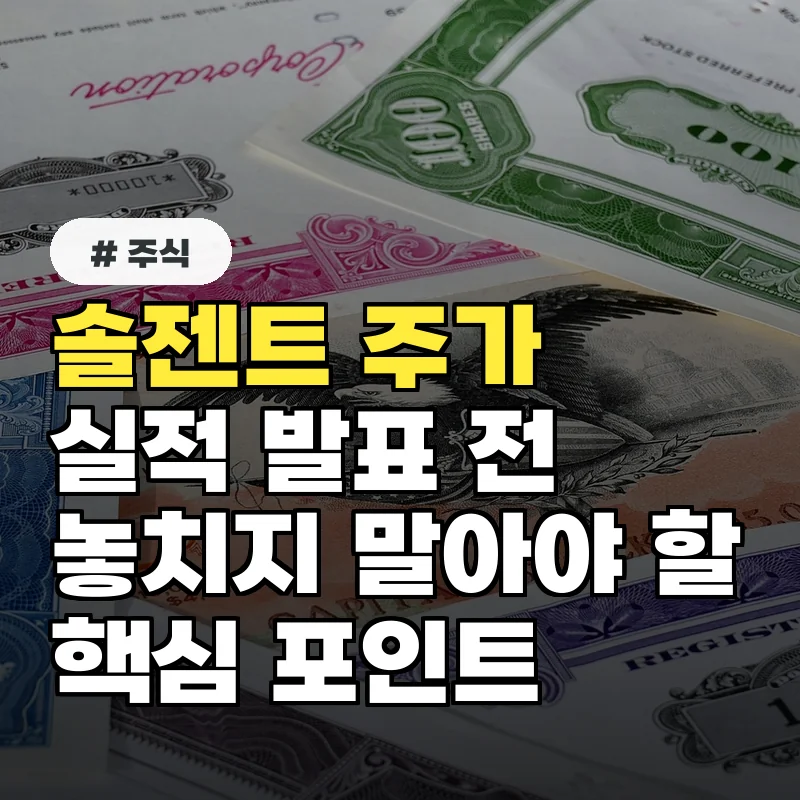 솔젠트 실적 발표 전, 투자자가 알아야 할 주가 변동 요인