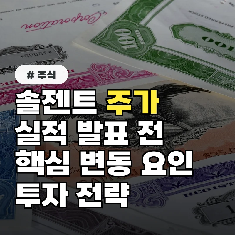 솔젠트 실적 발표 전, 투자자가 알아야 할 주가 변동 요인
