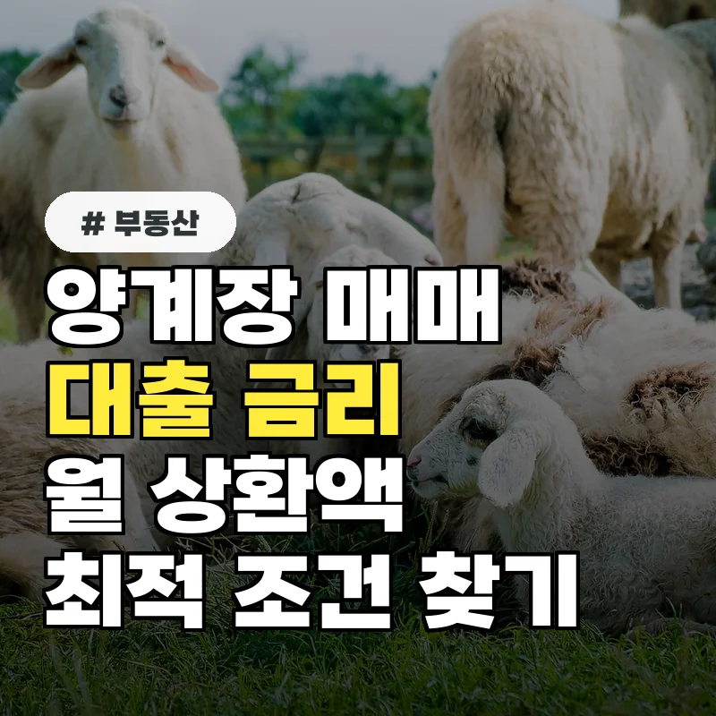 양계장 매매 대출, 금리별 월 상환액 비교 및 최적 조건 찾기