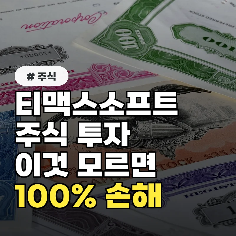 티맥스소프트 주식, '이것' 모르면 100% 손해 보는 이유