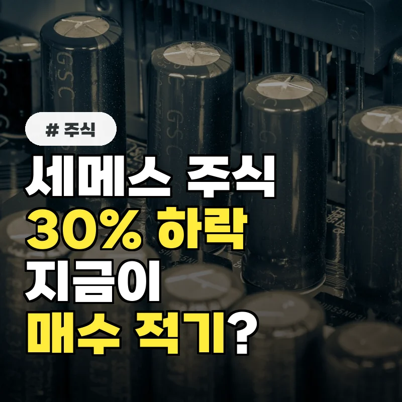 고점 대비 30% 하락? 세메스 주식, 지금이 매수 적기인 이유