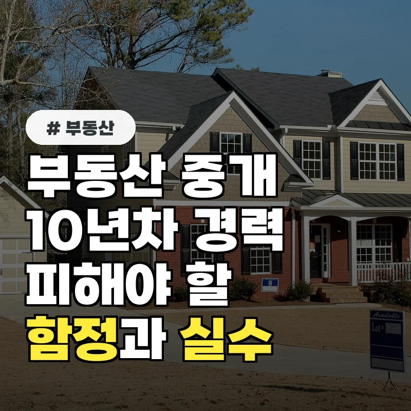 부동산 중개 경력 10년차의 실제 경험담: 절대 피해야 할 함정